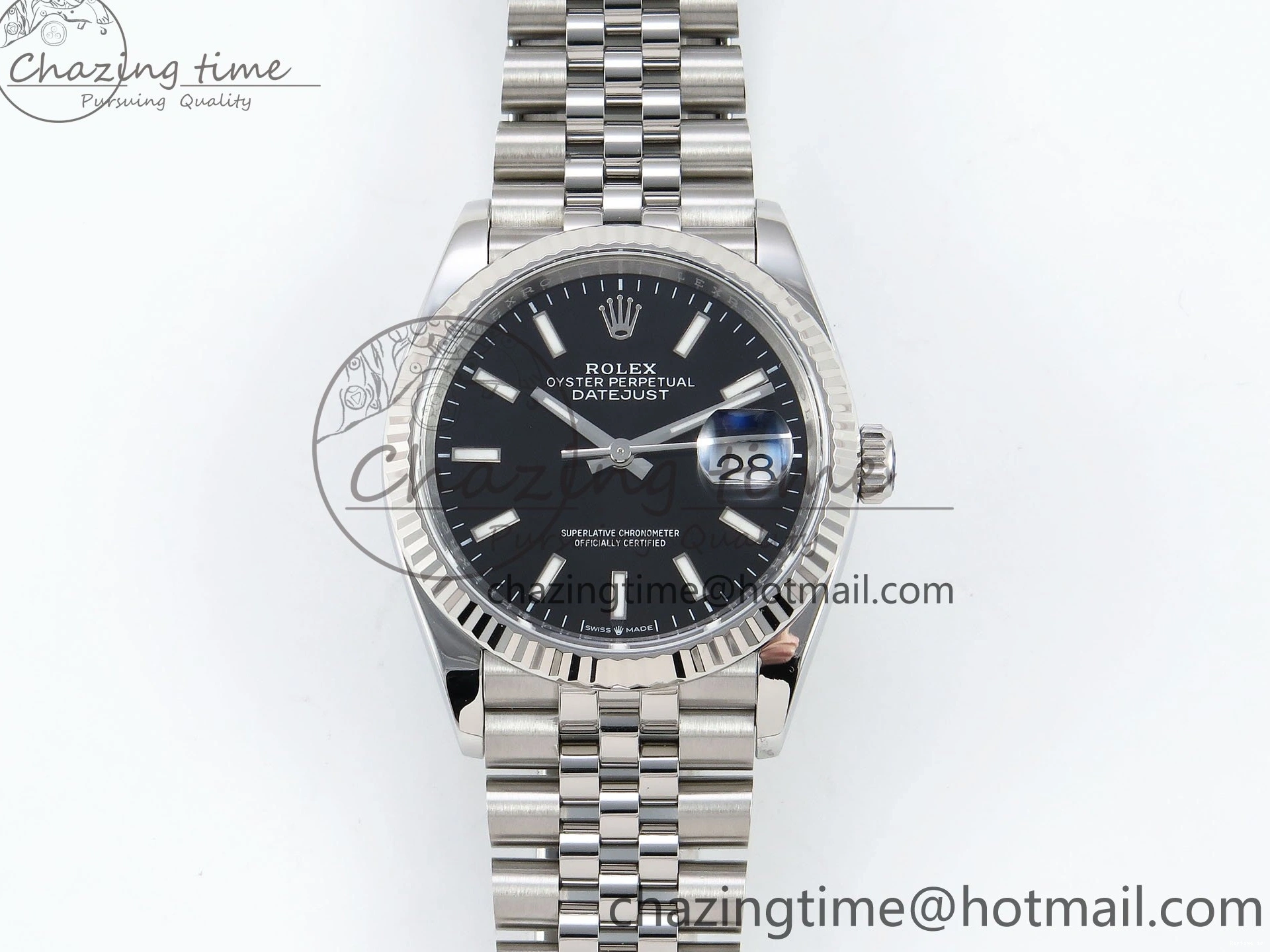 0105 DateJust 36 126234 APF 1:1 Best Edition 904L Steel Black Sitck Dial on SS Jubilee Bracelet VR UrbanStyle 1584